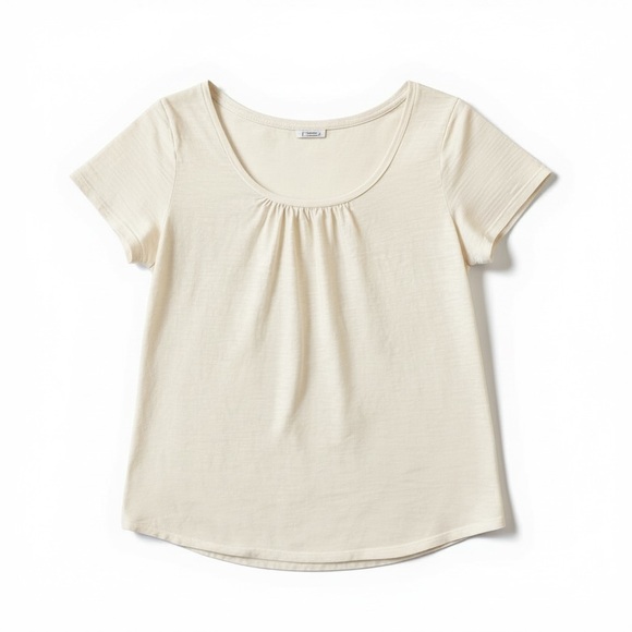 4/$20 Hanes Women's Classic Off White Short Sleeve Tee - Picture 2 of 3